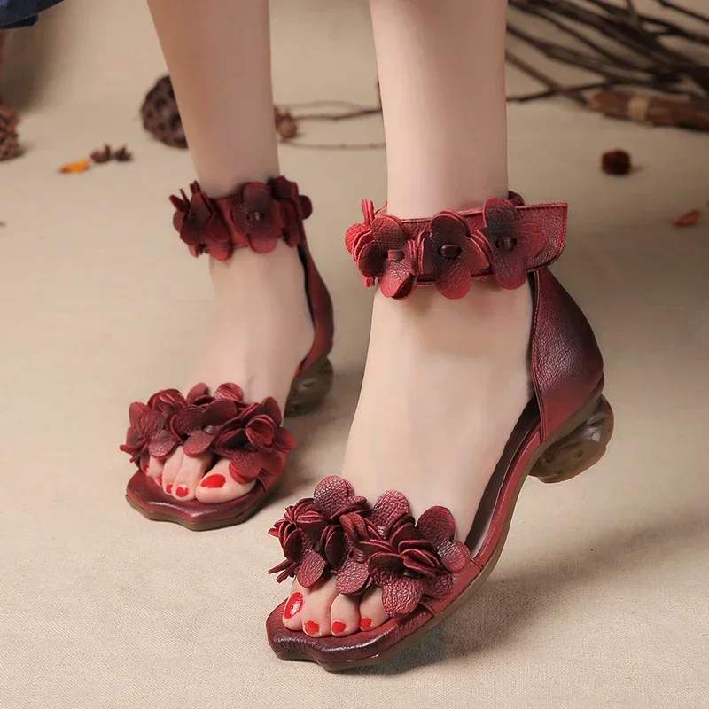 Birkuir Sweet Flowers Sandals Summer Sliders Genuine Leather High Heel Sandals For Women Open Toe Thick Heel Ladies Sandals Red
Birkuir Sweet Flowers Sandals Summer Sliders Genuine Leather High Heel Sandals For Women Open Toe Thick Heel Ladies Sandals Red