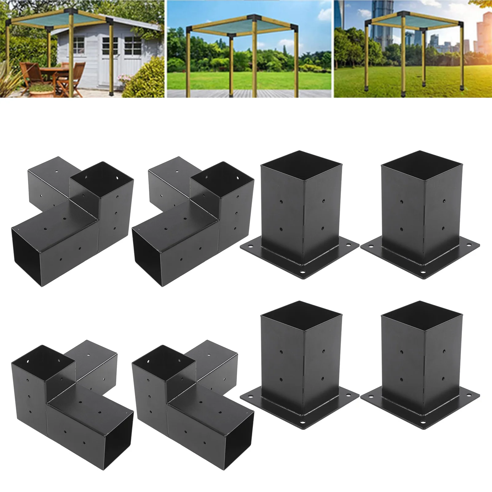 8pcs Steel Pergola Bracket Kit - DIY Outdoor Woodworking, Elevated Wood Stand Hardware
8pcs Steel Pergola Bracket Kit - DIY Outdoor Woodworking, Elevated Wood Stand Hardware
