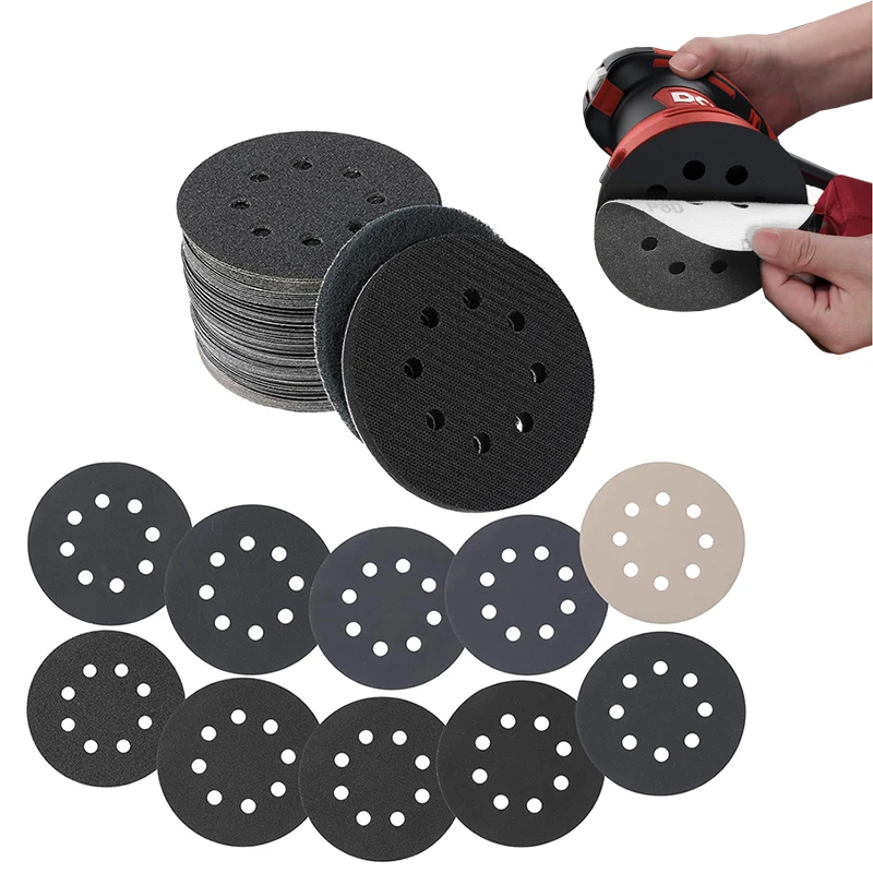 20 Pcs 5 Inch Hook and Loop 8-Hole Wet/Dry Sandpaper Silicon Carbide Orbital Sandpaper for Wood, Car, Metal Polishing
20 Pcs 5 Inch Hook and Loop 8-Hole Wet/Dry Sandpaper Silicon Carbide Orbital Sandpaper for Wood, Car, Metal Polishing