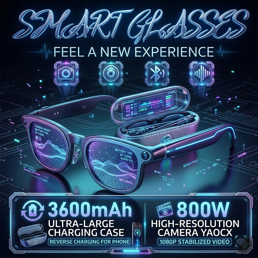 Новые умные очки 800W HD с камерой, AI-переводом речи в текст, записью видео, музыкой, AI-компаньоном и аккумулятором 3600 мАч
Новые умные очки 800W HD с камерой, AI-переводом речи в текст, записью видео, музыкой, AI-компаньоном и аккумулятором 3600 мАч