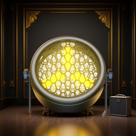 Yiflamefly 90W COB Retro Stage Lights With RGB Light Strip Gold Super Bright LED Par Light DMX Uplights For Events Wedding Party