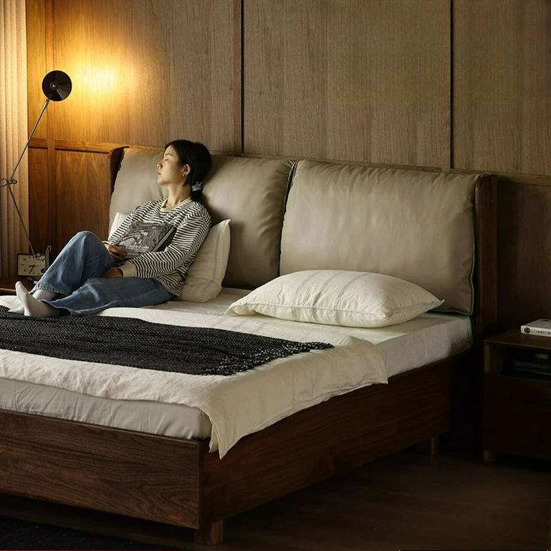 North American black walnut solid wood bed box storage bed suspended 1 meter 8 meters leather soft bag
North American black walnut solid wood bed box storage bed suspended 1 meter 8 meters leather soft bag