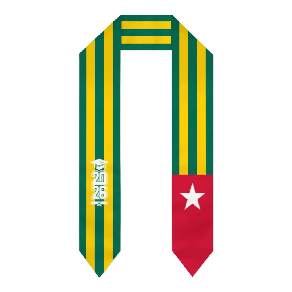 Class of 2026 Togo Flag Scarf Graduation Sash Stole International Study Abroad Adult Unisex Party Accessory Top Print
Class of 2026 Togo Flag Scarf Graduation Sash Stole International Study Abroad Adult Unisex Party Accessory Top Print