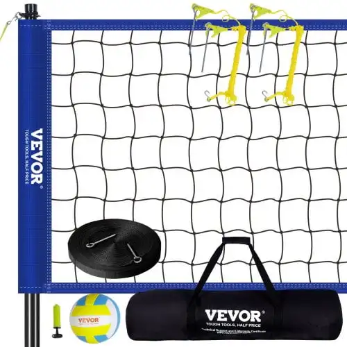 Outdoor Portable Volleyball Net System, Adjustable Height Steel Poles, Professional Volleyball Set with PVC Volleyball, Pump
Outdoor Portable Volleyball Net System, Adjustable Height Steel Poles, Professional Volleyball Set with PVC Volleyball, Pump