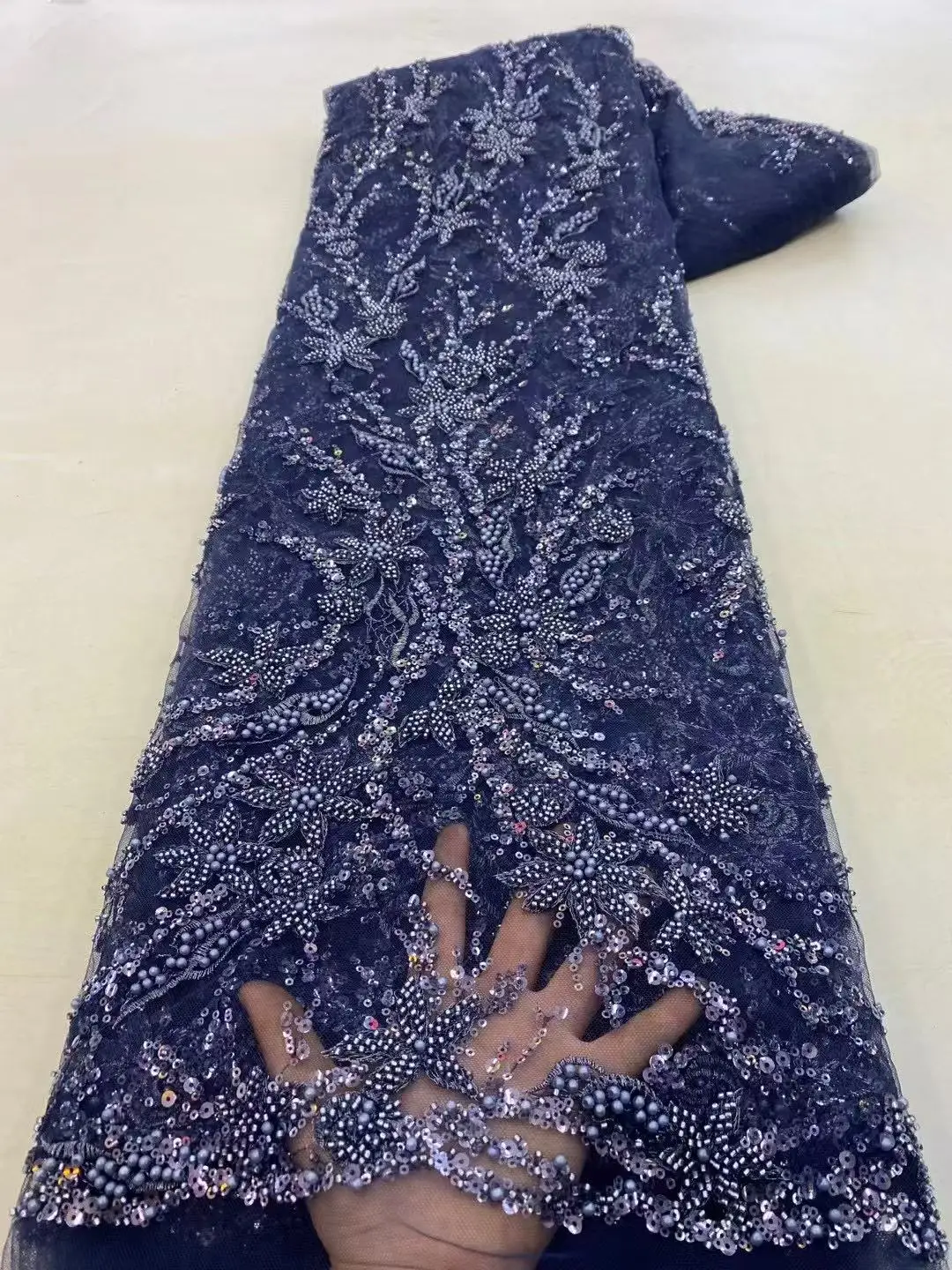African Lace Fabric with Sequins, 3D French Tulle, Blue Embroidery, Nigerian Lace Fabrics, 5 Yards for Dress, High Quality, 2023
African Lace Fabric with Sequins, 3D French Tulle, Blue Embroidery, Nigerian Lace Fabrics, 5 Yards for Dress, High Quality, 2023
