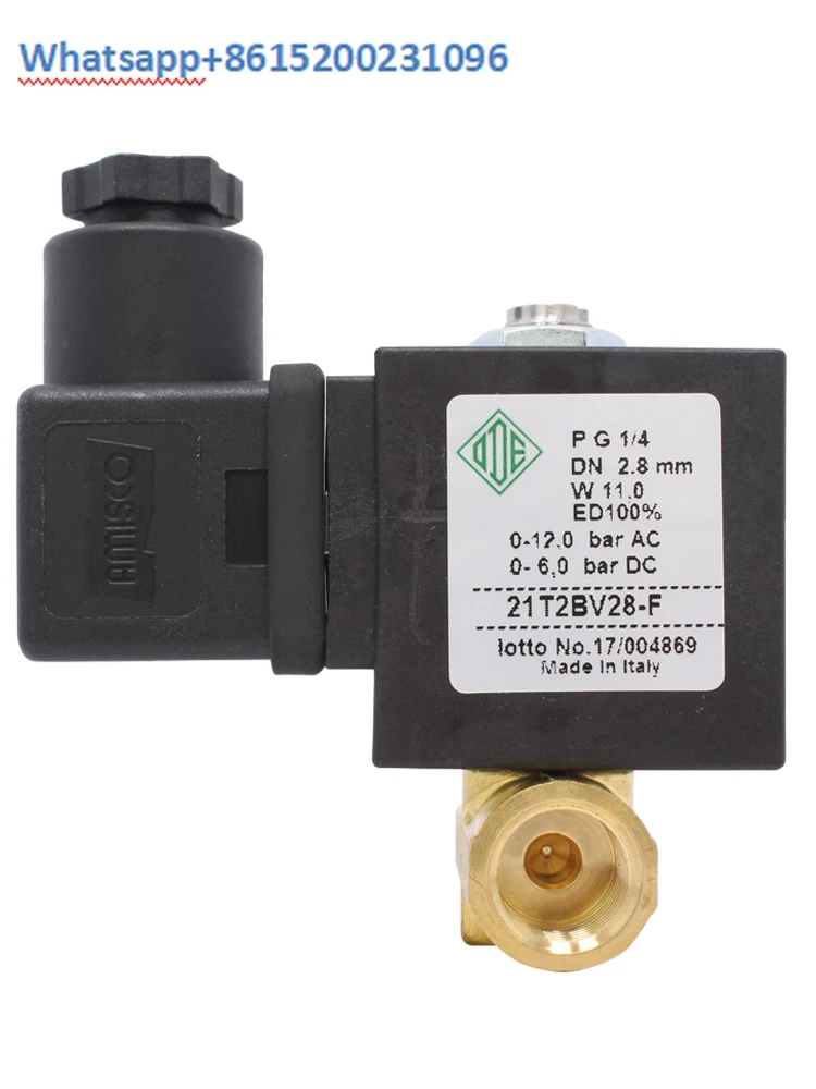 Pure copper wire buckle two-way imported solenoid valve 21t2bv28-f 110v 220v 12v in stock
Pure copper wire buckle two-way imported solenoid valve 21t2bv28-f 110v 220v 12v in stock