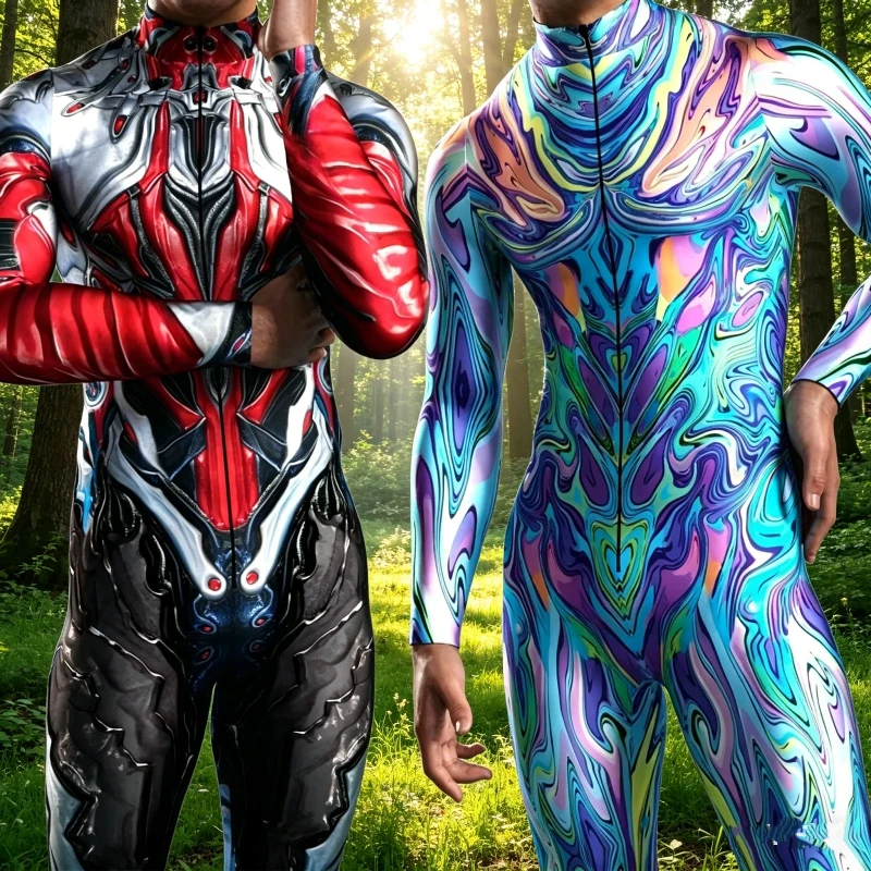 Men Cool Cyber Mechanical Jumpsuit Cosplay Bodysuit Steampunk Costume Halloween Party Shows Punk 3D Print Zentai Suit
Men Cool Cyber Mechanical Jumpsuit Cosplay Bodysuit Steampunk Costume Halloween Party Shows Punk 3D Print Zentai Suit