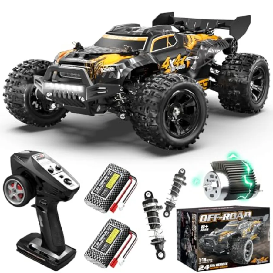 All Terrain RC Car for Adults: 36KM/H 4X4 Waterproof Monster Truck Dual 7.4V 1500mAh Batteries Durable ABS Plastic Body Black/R
All Terrain RC Car for Adults: 36KM/H 4X4 Waterproof Monster Truck Dual 7.4V 1500mAh Batteries Durable ABS Plastic Body Black/R