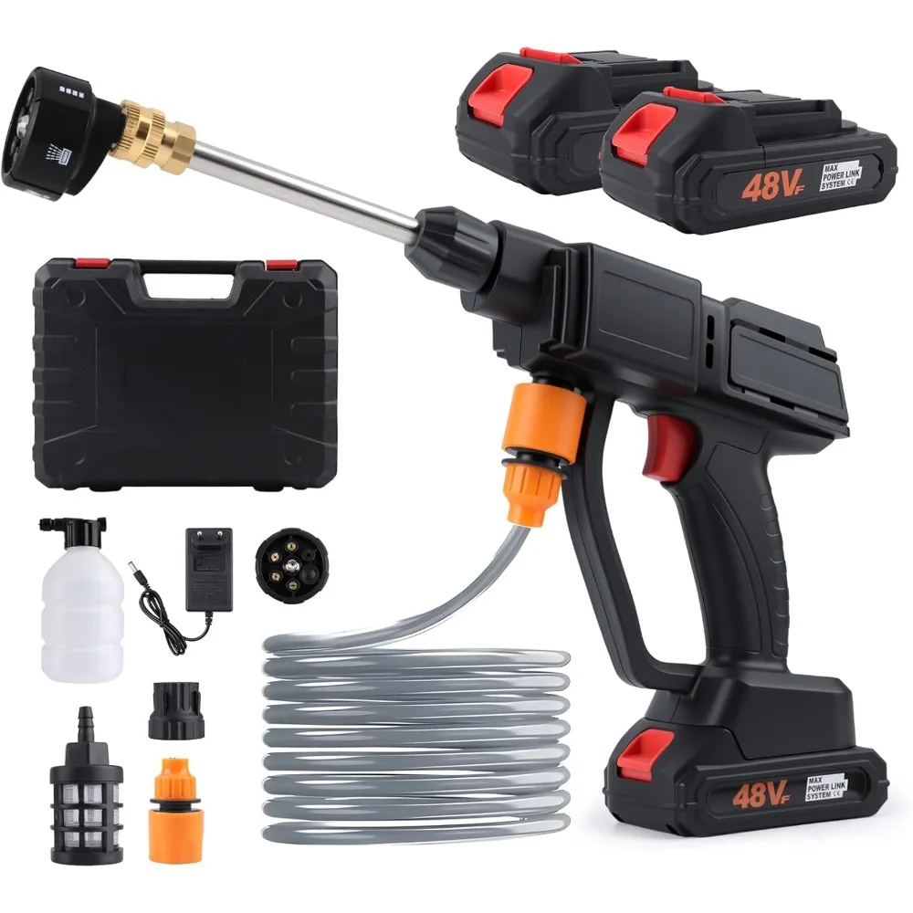 Portable Car Pressure Washer, Handheld High-Pressure Water Spray Gun with Foam Cannon, Cordless Jet Washer with 6-in-1 Nozzle, B
Portable Car Pressure Washer, Handheld High-Pressure Water Spray Gun with Foam Cannon, Cordless Jet Washer with 6-in-1 Nozzle, B