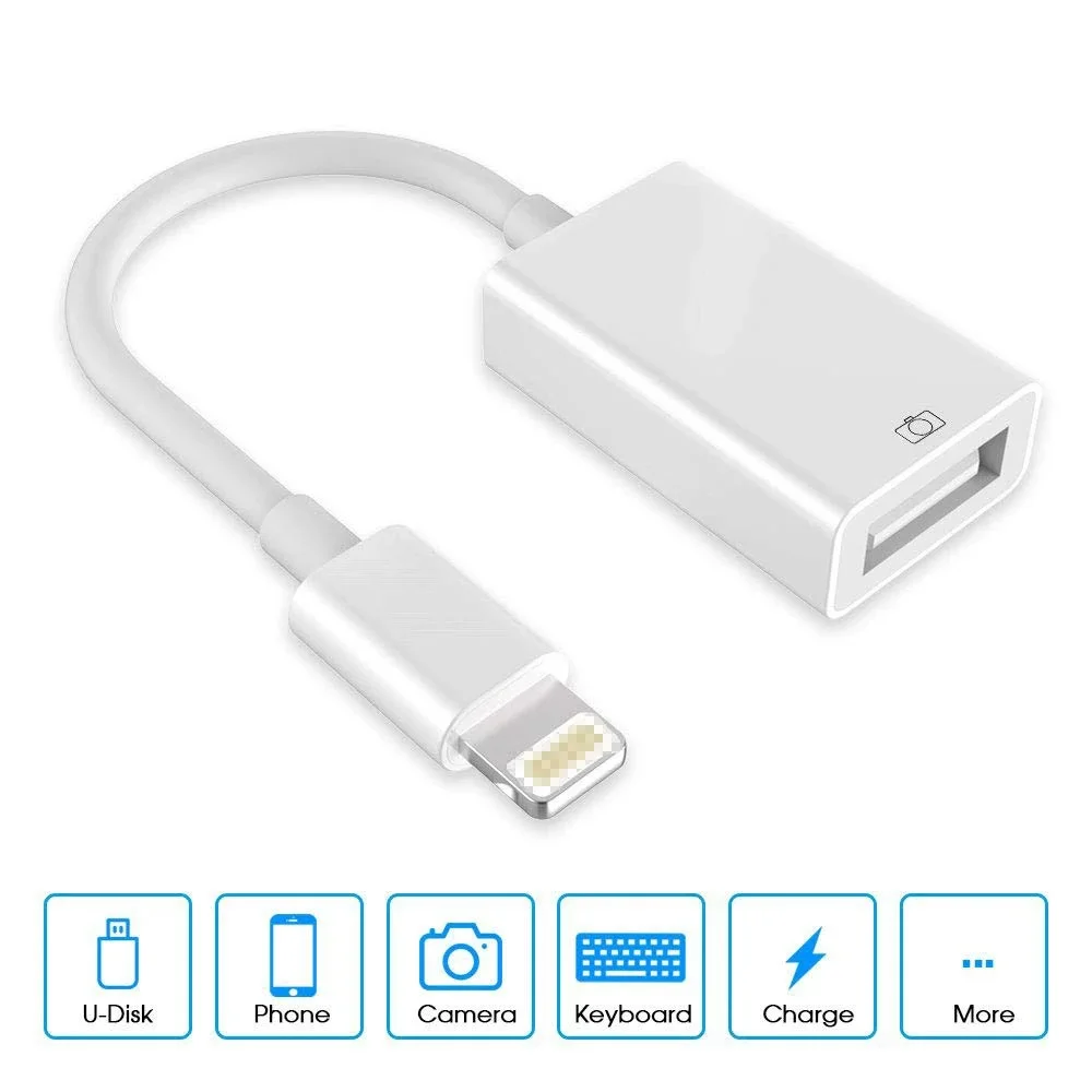 USB Camera Adapter USB Otg Cable Male 8 Pin to USB Female Adapter compatible with phone 6 7 8 X for lightning iOS 13 Connector
USB Camera Adapter USB Otg Cable Male 8 Pin to USB Female Adapter compatible with phone 6 7 8 X for lightning iOS 13 Connector
