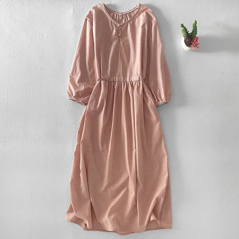 Women Cotton Linen Ramie Dress 2025 Spring Summer New Loose Long Dress Casual Streetwear Boho
Women Cotton Linen Ramie Dress 2025 Spring Summer New Loose Long Dress Casual Streetwear Boho