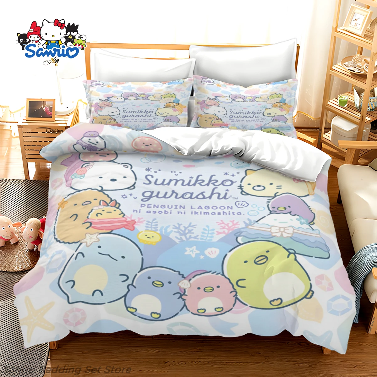 Kawaii Sanrio Sumikko Gurashi Duvet Cover with 2 Pillowcases Japanese Anime Bedding Set Cute Comforter Cover for Kids Home Decor
Kawaii Sanrio Sumikko Gurashi Duvet Cover with 2 Pillowcases Japanese Anime Bedding Set Cute Comforter Cover for Kids Home Decor