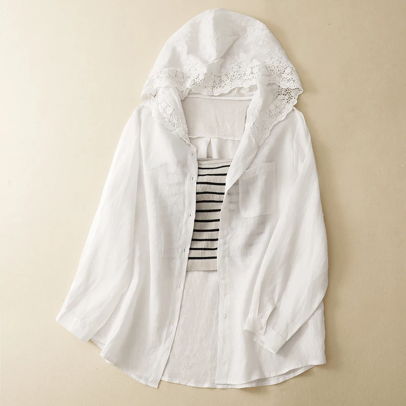 Summer New Loose Lace Hooded Sun Protection Shirt Artistic Casual Style Pure Cotton Long Sleeve Women's Open Cardigan Top
Summer New Loose Lace Hooded Sun Protection Shirt Artistic Casual Style Pure Cotton Long Sleeve Women's Open Cardigan Top