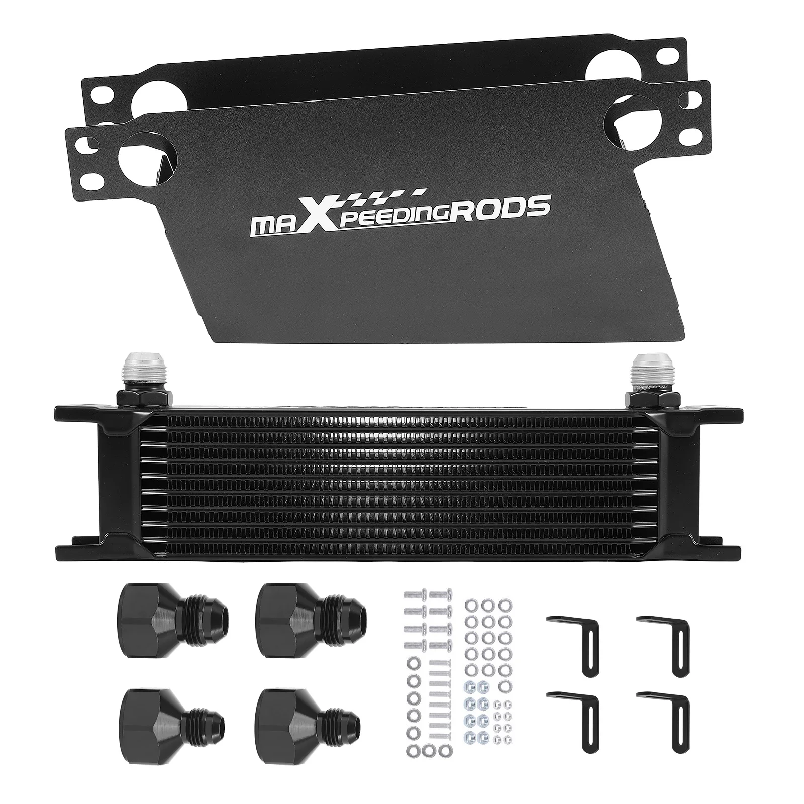 Universal 10 Row Oil Cooler 10AN Stacked Plate Transmission Engine Aluminum Kit
Universal 10 Row Oil Cooler 10AN Stacked Plate Transmission Engine Aluminum Kit