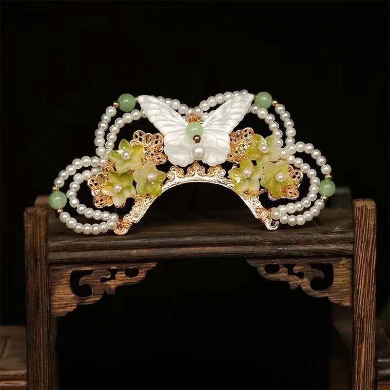 Womens Hairpin Butterfly with Flowers Beaded Headpiece
Womens Hairpin Butterfly with Flowers Beaded Headpiece