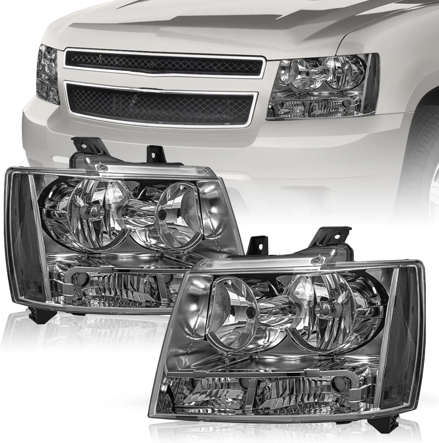 Fit For Chevy 07-14 Tahoe / 07-13 Avalanche / 07-14 Suburban 1500/07-13 Suburban 2500 Headlight Assembly Replacement Halogen Fac
Fit For Chevy 07-14 Tahoe / 07-13 Avalanche / 07-14 Suburban 1500/07-13 Suburban 2500 Headlight Assembly Replacement Halogen Fac