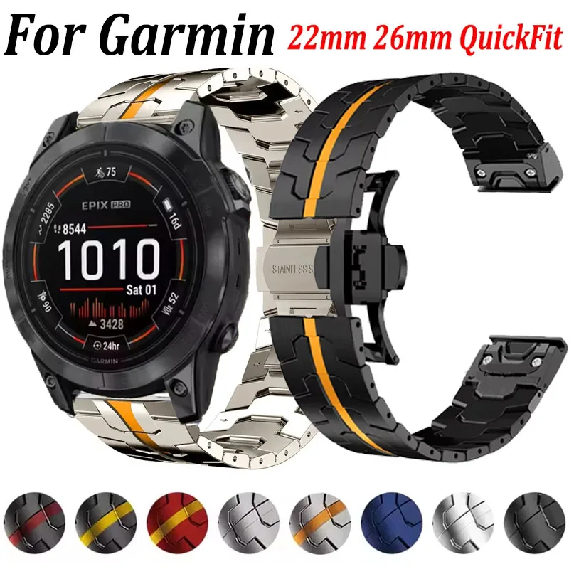 Быстросъемный ремешок из нержавеющей стали 22 мм 26 мм для Garmin Fenix 8 47 мм 51 мм 7 7X 6 6X 5 5X/Epix Pro/Enduro 3 Металлический ремешок Forerunner 935
Быстросъемный ремешок из нержавеющей стали 22 мм 26 мм для Garmin Fenix 8 47 мм 51 мм 7 7X 6 6X 5 5X/Epix Pro/Enduro 3 Металлический ремешок Forerunner 935