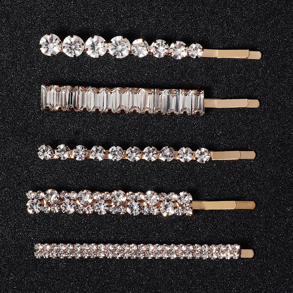 5pcs Rhinestone Hair Clips Crystal Accessories Metal Hairpin Decorative Bride Barrette Golden Modeling Hairstyles
5pcs Rhinestone Hair Clips Crystal Accessories Metal Hairpin Decorative Bride Barrette Golden Modeling Hairstyles
