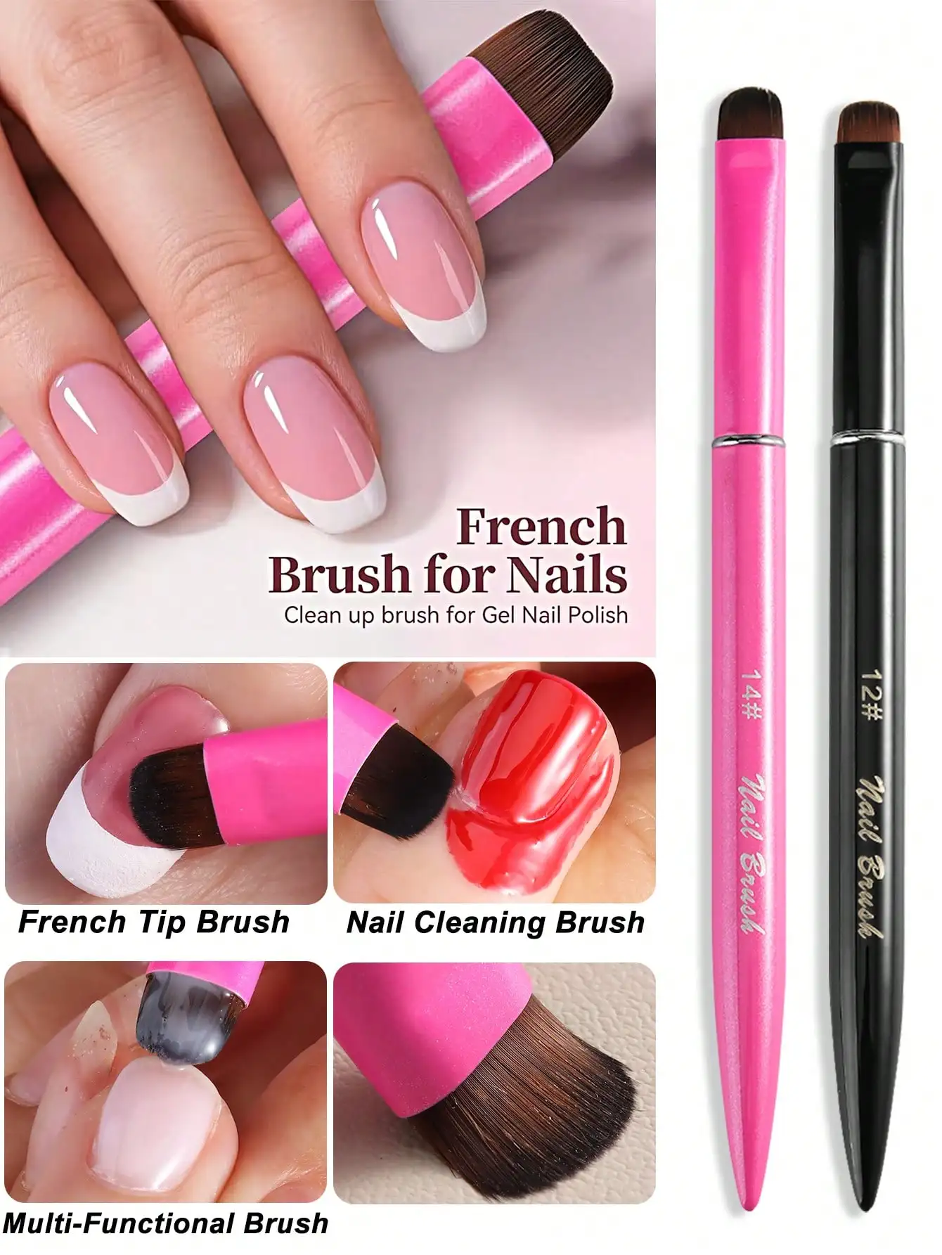 4/2/1 Pcs French Manicure Brush Set, 3-In-1 Nail Brush for Gel & Acrylic Nails. Nylon Bristles, Precise Cleaning & Polish Application. Salon Accessories & Nail Art Tools.
4/2/1 Pcs French Manicure Brush Set, 3-In-1 Nail Brush for Gel & Acrylic Nails. Nylon Bristles, Precise Cleaning & Polish Application. Salon Accessories & Nail Art Tools.