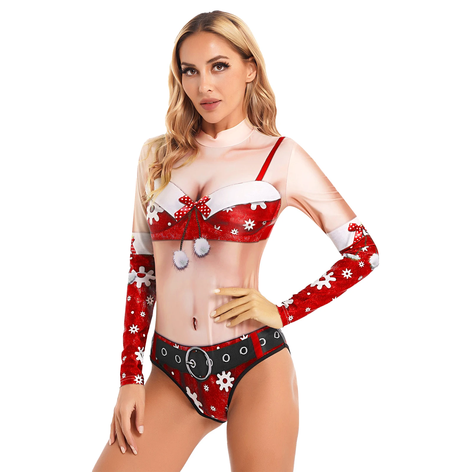 One-piece Swimsuits Women Christmas Vivid 3D Print Bodysuit Long Sleeves Printing Jumpsuit for Swimwear Role Play Party Costumes
One-piece Swimsuits Women Christmas Vivid 3D Print Bodysuit Long Sleeves Printing Jumpsuit for Swimwear Role Play Party Costumes