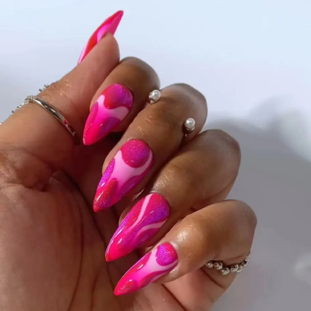 Manicure Long Almond Ballerina and Square False Nails Flowers French Press on Nails Pink Bow Detachable Fake Nials Women
Manicure Long Almond Ballerina and Square False Nails Flowers French Press on Nails Pink Bow Detachable Fake Nials Women