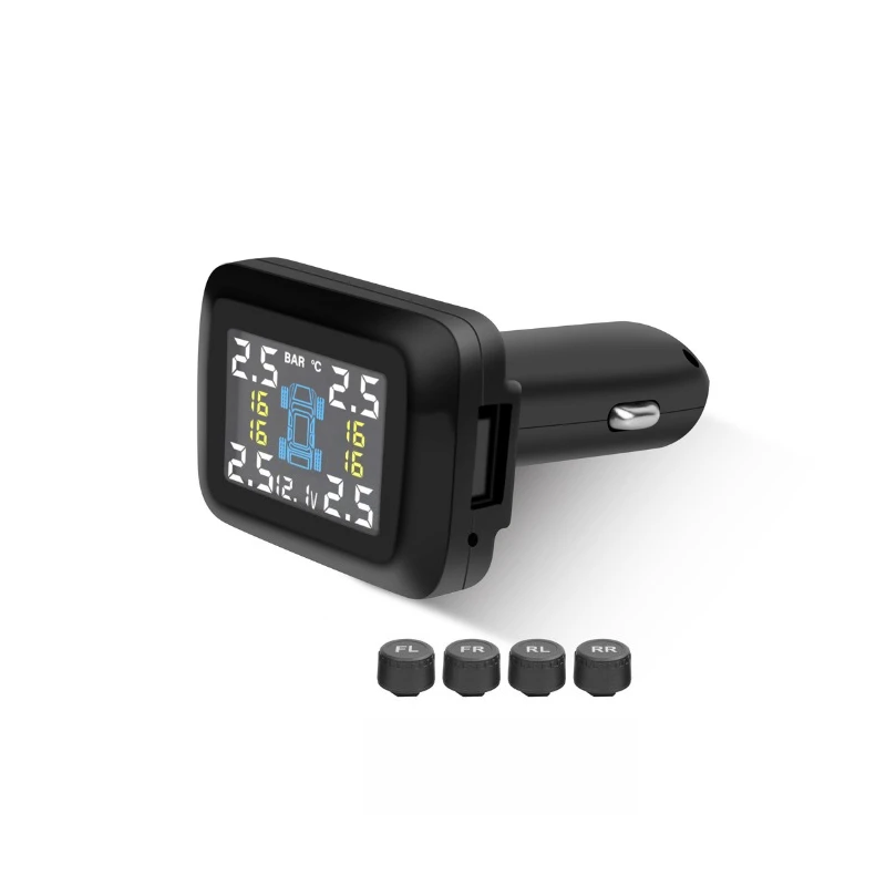 Cigarette lighter tire pressure monitor with tire pressure
Cigarette lighter tire pressure monitor with tire pressure