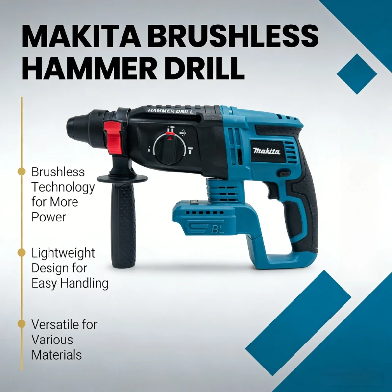 Makita 26MM Cordless Hammer Brushless Electric Hammer 18V Lithium Battery Wireless Drills Makita 18v Power Tools (tool only)
Makita 26MM Cordless Hammer Brushless Electric Hammer 18V Lithium Battery Wireless Drills Makita 18v Power Tools (tool only)