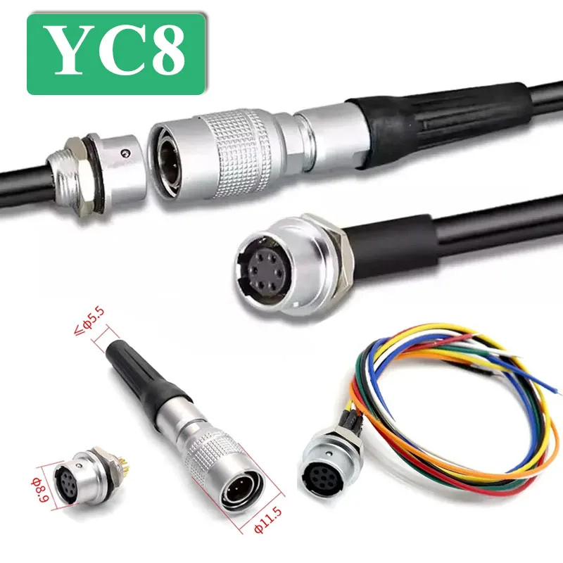 YC8 2 3 4 5 6 7 Pin Push-pull Aviation Plug Male Female Quick Docking Connector M8 Gold Plating Plug with Cord Welding Wire
YC8 2 3 4 5 6 7 Pin Push-pull Aviation Plug Male Female Quick Docking Connector M8 Gold Plating Plug with Cord Welding Wire