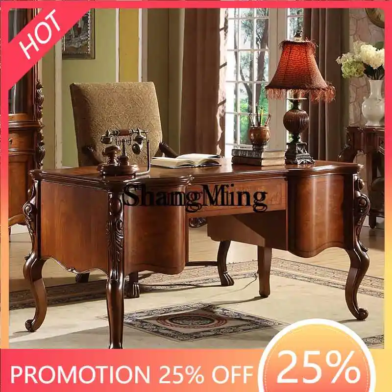 SM new home wood desk retro desk combination simple study boss writing desk set
SM new home wood desk retro desk combination simple study boss writing desk set