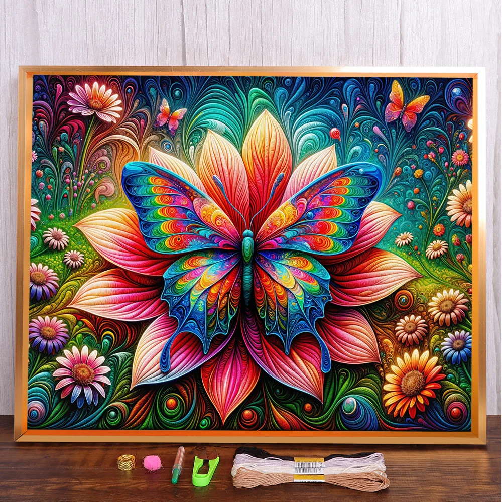 Flower Butterfly Printed Canvas Cross Stitch Full Kit Embroidery Handmade Craft Needlework Handicraft Needle Design Promotions
Flower Butterfly Printed Canvas Cross Stitch Full Kit Embroidery Handmade Craft Needlework Handicraft Needle Design Promotions