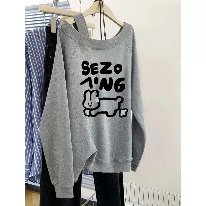 Retro Chic Loose Women's oulder Bared Sweatirt American College Sle Spring Autumn Trendy Long Sve Printed Hoodie
Retro Chic Loose Women's oulder Bared Sweatirt American College Sle Spring Autumn Trendy Long Sve Printed Hoodie