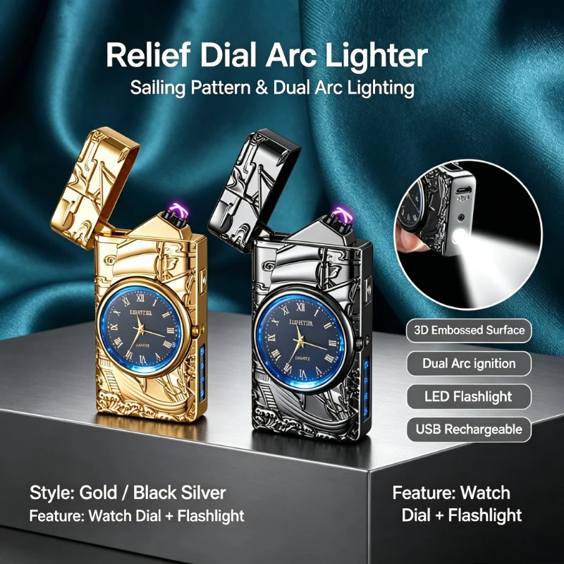 Dual Arc Electric Watch Lighter with Metal 3D Embossment,Colorful Dial,Digital Power Indicator & Illumination Lamp SmokingGadget
Dual Arc Electric Watch Lighter with Metal 3D Embossment,Colorful Dial,Digital Power Indicator & Illumination Lamp SmokingGadget