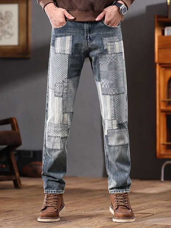 Весенне-летние мужские джинсы светлых оттенков, модные, прямые, с пэчворком, повседневные, эластичные, современные, из хлопкового денима, молодежные, трендовые
Весенне-летние мужские джинсы светлых оттенков, модные, прямые, с пэчворком, повседневные, эластичные, современные, из хлопкового денима, молодежные, трендовые