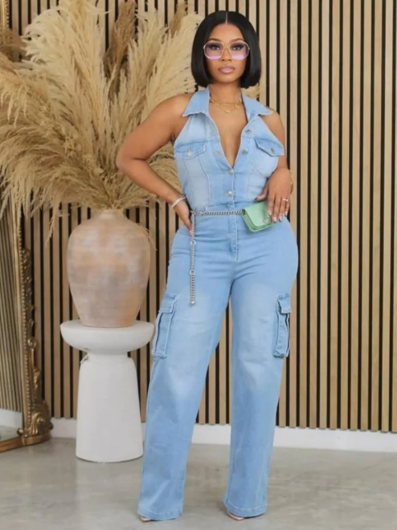 Fashion Denim Cargo Jumpsuits Summer Clothing Women 2026 Sleeveless Backless Straight Jeans Rompers One Pieces Overalls Outfits
Fashion Denim Cargo Jumpsuits Summer Clothing Women 2026 Sleeveless Backless Straight Jeans Rompers One Pieces Overalls Outfits