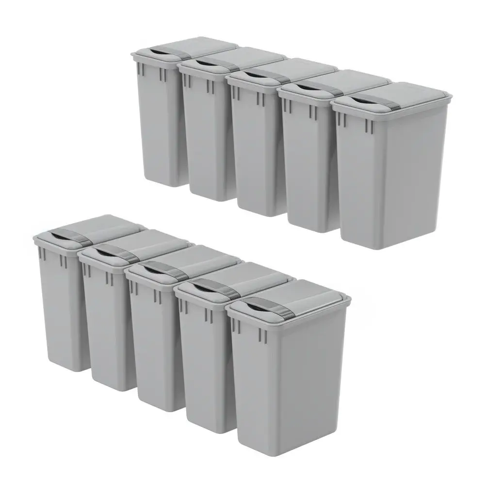 35Qt Gray Square Plastic Trash Can with Lid, Stackable Fits Under Sink or Desk, for Office, Kitchen, Bathroom, or Yard 8.75 Gal
35Qt Gray Square Plastic Trash Can with Lid, Stackable Fits Under Sink or Desk, for Office, Kitchen, Bathroom, or Yard 8.75 Gal