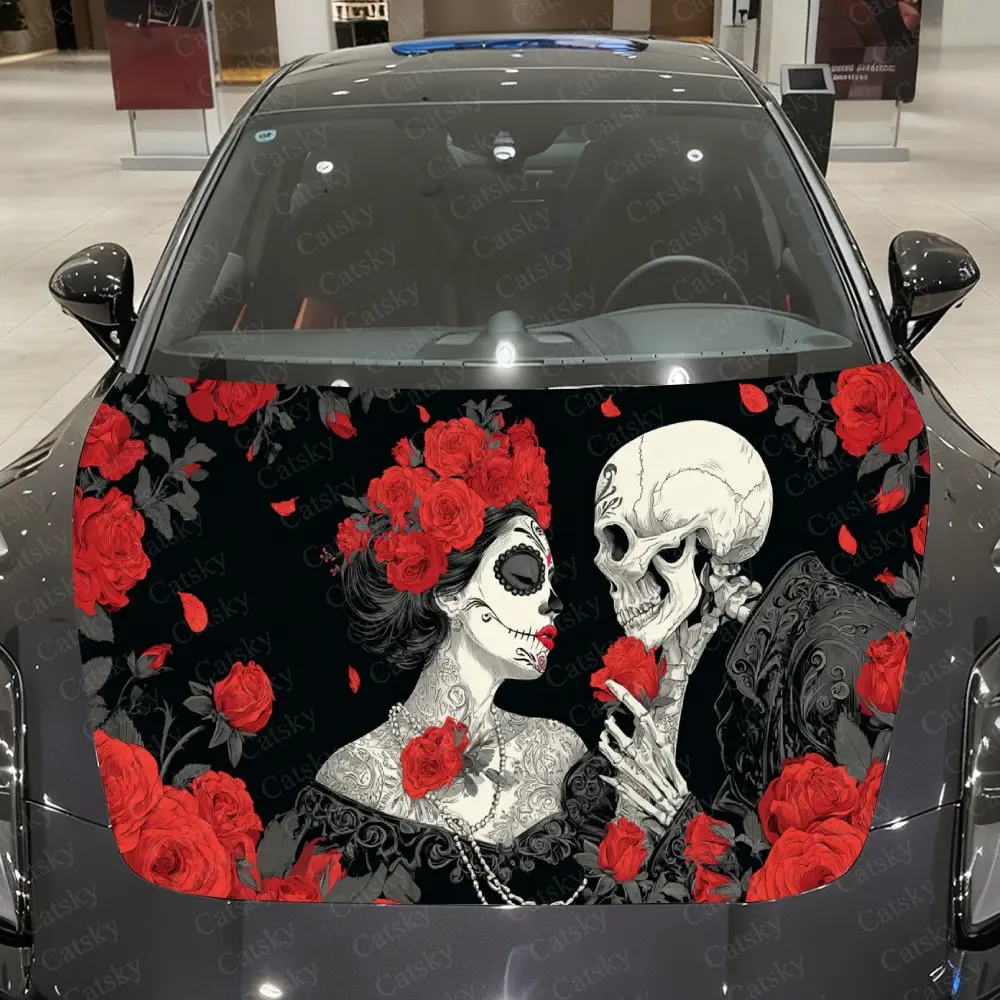 Sugar Skull Rose Lady Car Vinyl Wrap, PVC Waterproof Car Hood Sticker, Self-Adhesive Scratch-Resistant Stickers
Sugar Skull Rose Lady Car Vinyl Wrap, PVC Waterproof Car Hood Sticker, Self-Adhesive Scratch-Resistant Stickers