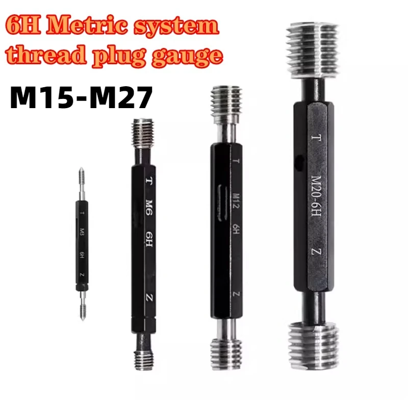 Калибр-пробка для резьбы (проходной/непроходной), метрический, M15-M27, точность 6H, для внутренней резьбы, инструмент для проверки мелкой резьбы
Калибр-пробка для резьбы (проходной/непроходной), метрический, M15-M27, точность 6H, для внутренней резьбы, инструмент для проверки мелкой резьбы