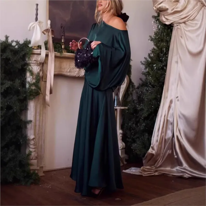 Spring Elegant Long Dress 2pcs Outfits FashionWoman Sexy Skew Collar Long SleeveTop+Loose Long Dress Suit
Spring Elegant Long Dress 2pcs Outfits FashionWoman Sexy Skew Collar Long SleeveTop+Loose Long Dress Suit