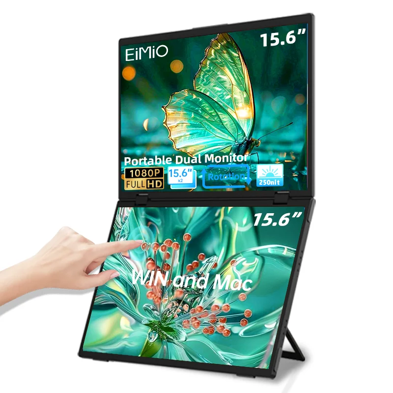 Eimio Hot15.6" IPS 60Hz Dual Portable Monitor with Touch Screen Gaming Ready 1080p Type-C Interface
Eimio Hot15.6" IPS 60Hz Dual Portable Monitor with Touch Screen Gaming Ready 1080p Type-C Interface
