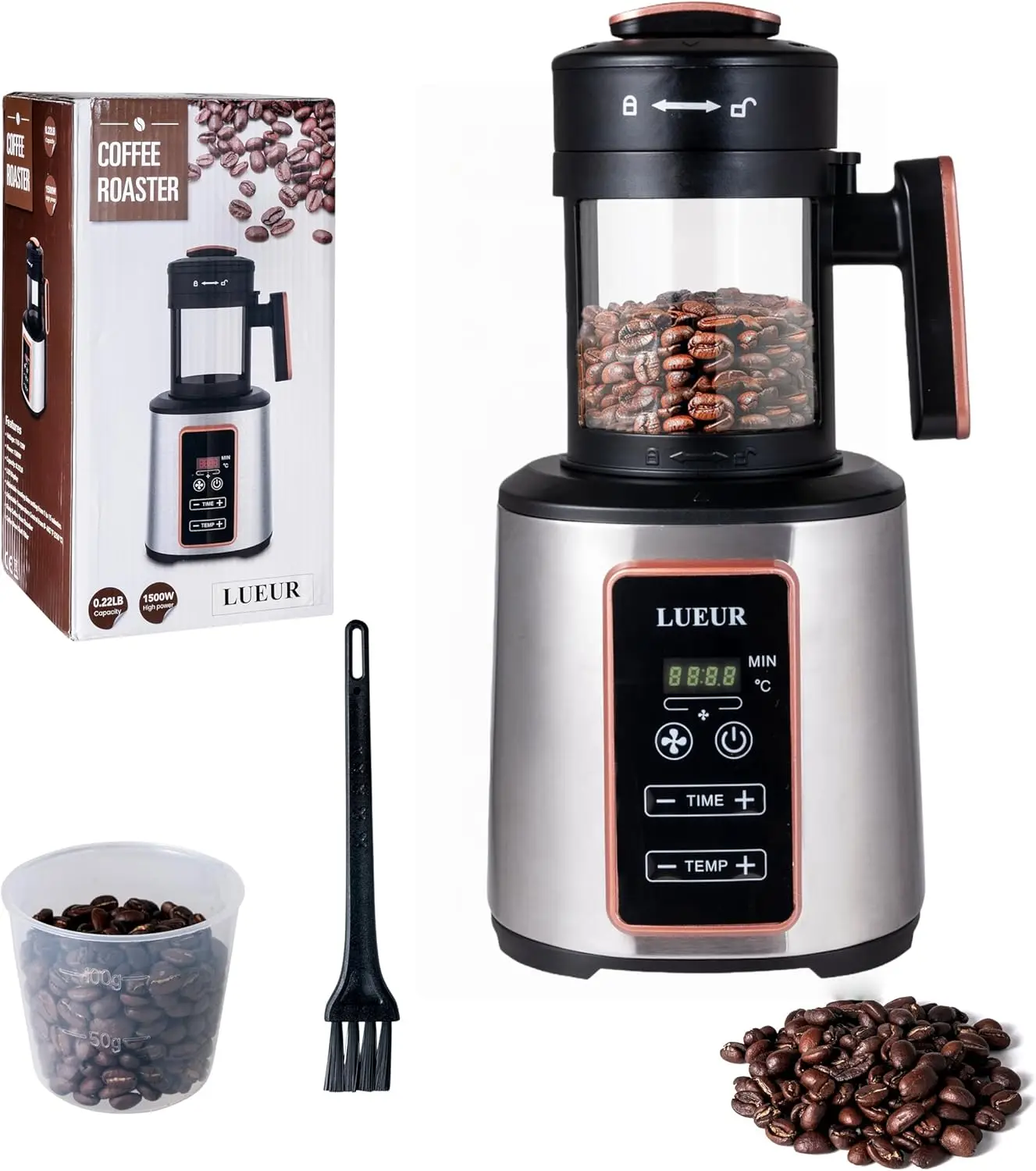 Electric Coffee Bean Roaster Machine for Home Use, 1500W Hot Air Coffee Roaster with Adjustable Timer, Variable Heat &
Electric Coffee Bean Roaster Machine for Home Use, 1500W Hot Air Coffee Roaster with Adjustable Timer, Variable Heat &