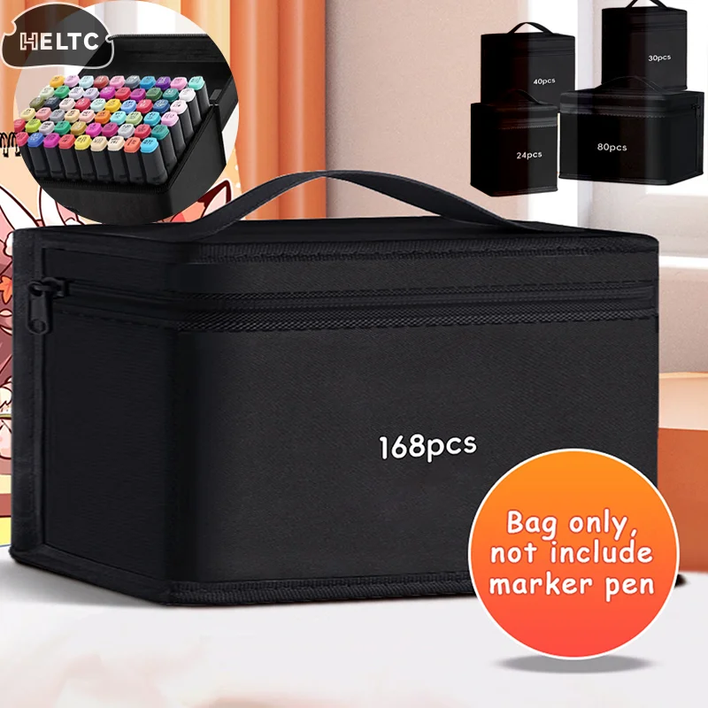 Oxford Cloth Markers Pen Black Storage Bag Massive Large Capacity Zipper Canva Pencil Bag Watercolor Pen Stationery Bag Portable 
Oxford Cloth Markers Pen Black Storage Bag Massive Large Capacity Zipper Canva Pencil Bag Watercolor Pen Stationery Bag Portable