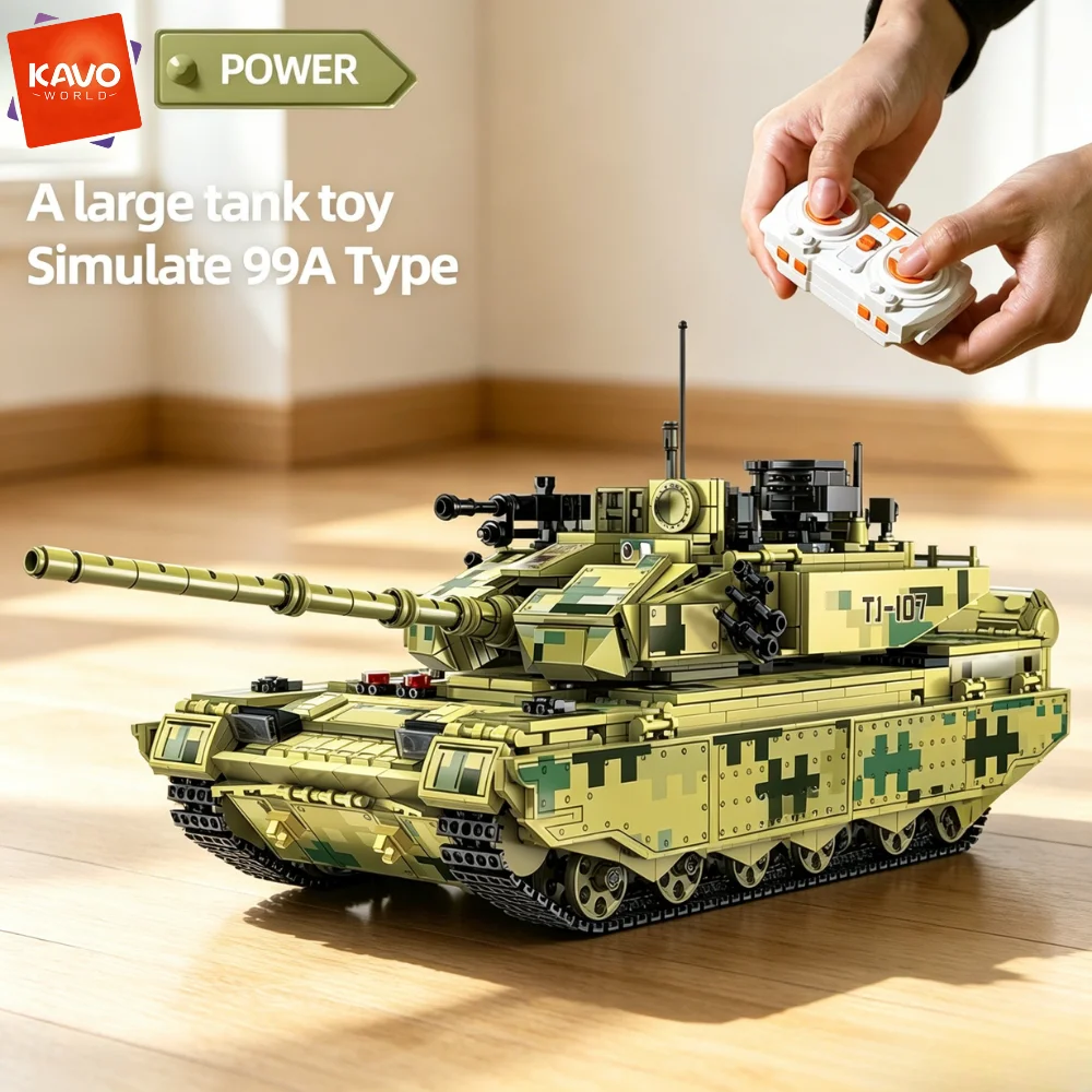 KAVOWORLD 41CM Wireless Remote Control Large Army Battle Tank Car Building Bricks 2042PCS Realistic Modern Tank Model Kit with 360° Rotating Turret Working Tracks Elevating Cannon and Machine Guns DIY Assembly Toy Ideal Holiday Present for Tank Fans
KAVOWORLD 41CM Wireless Remote Control Large Army Battle Tank Car Building Bricks 2042PCS Realistic Modern Tank Model Kit with 360° Rotating Turret Working Tracks Elevating Cannon and Machine Guns DIY Assembly Toy Ideal Holiday Present for Tank Fans