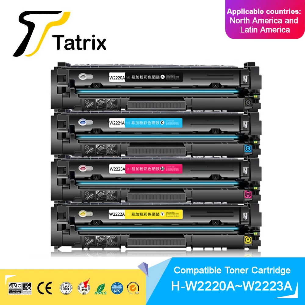 Tatrix 222A Compatible HP Toner Cartridge W2220A W2221A W2222A W2223A For HP Color LaserJet Pro 3203dw/MFP3303fdw/MFP 3303Sdw
Tatrix 222A Compatible HP Toner Cartridge W2220A W2221A W2222A W2223A For HP Color LaserJet Pro 3203dw/MFP3303fdw/MFP 3303Sdw