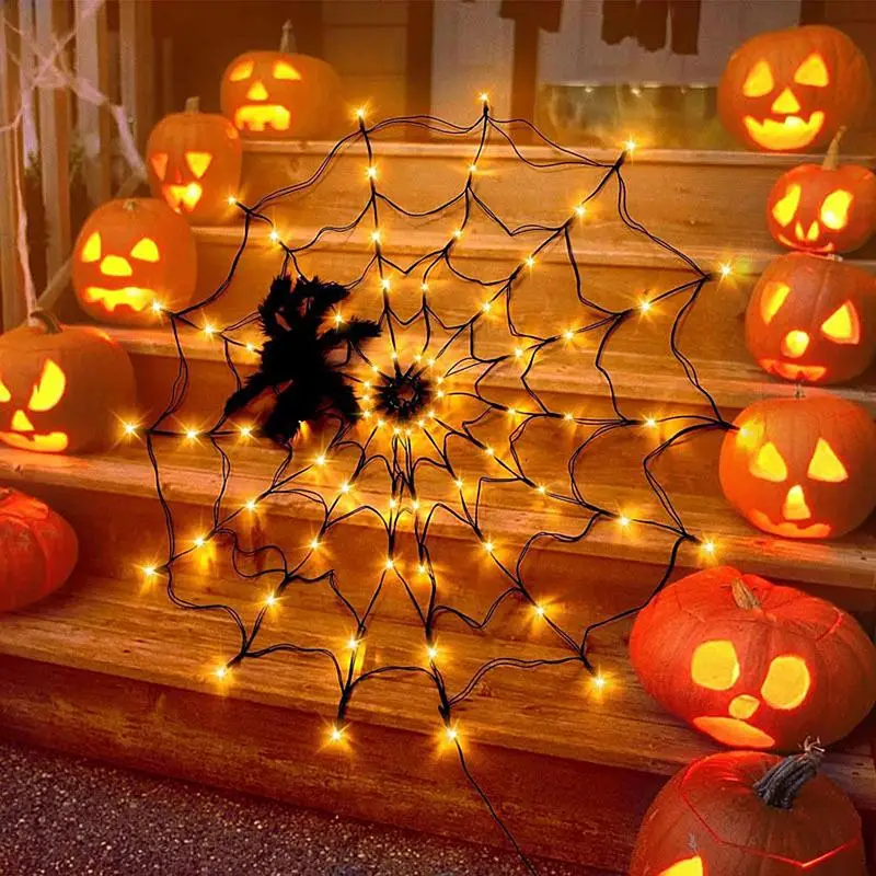 Halloween Decorations Spider Web Lights Spider Web Light String 80 Orange LED With Battery Box And Remote Light 8 Flashing Modes
Halloween Decorations Spider Web Lights Spider Web Light String 80 Orange LED With Battery Box And Remote Light 8 Flashing Modes
