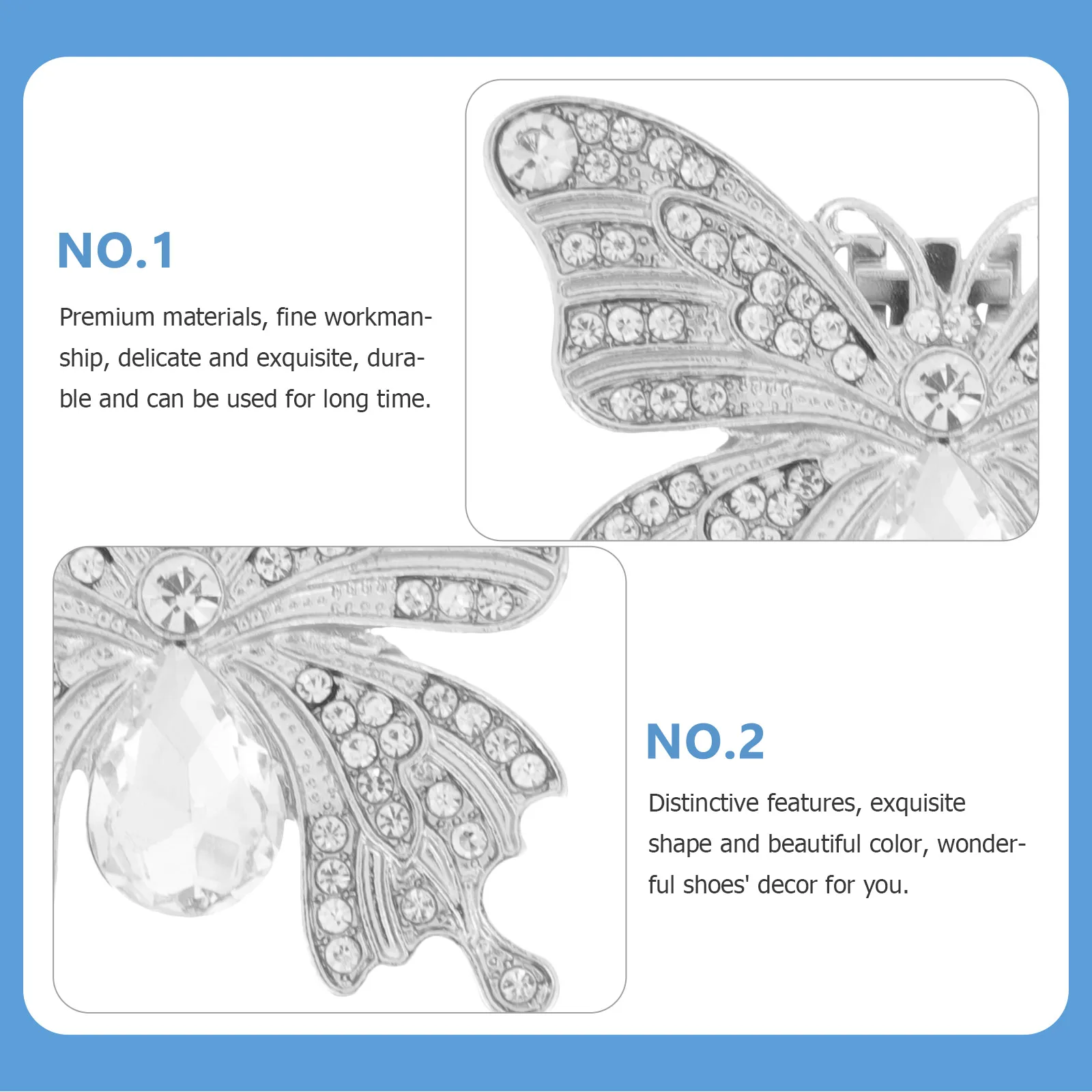 Rhinestone Butterfly Shoe Clips Silver Decoration Wedding Party DIY Bridal Shoes Buckle Embellishments Accessories Pumpsheel
Rhinestone Butterfly Shoe Clips Silver Decoration Wedding Party DIY Bridal Shoes Buckle Embellishments Accessories Pumpsheel