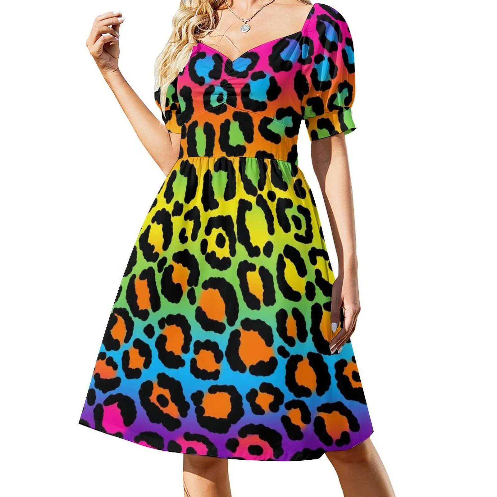 1997 Neon Rainbow Leopard Print Short-Sleeved Dress elegant evening dresses for women 2025 prom dress Dress
1997 Neon Rainbow Leopard Print Short-Sleeved Dress elegant evening dresses for women 2025 prom dress Dress