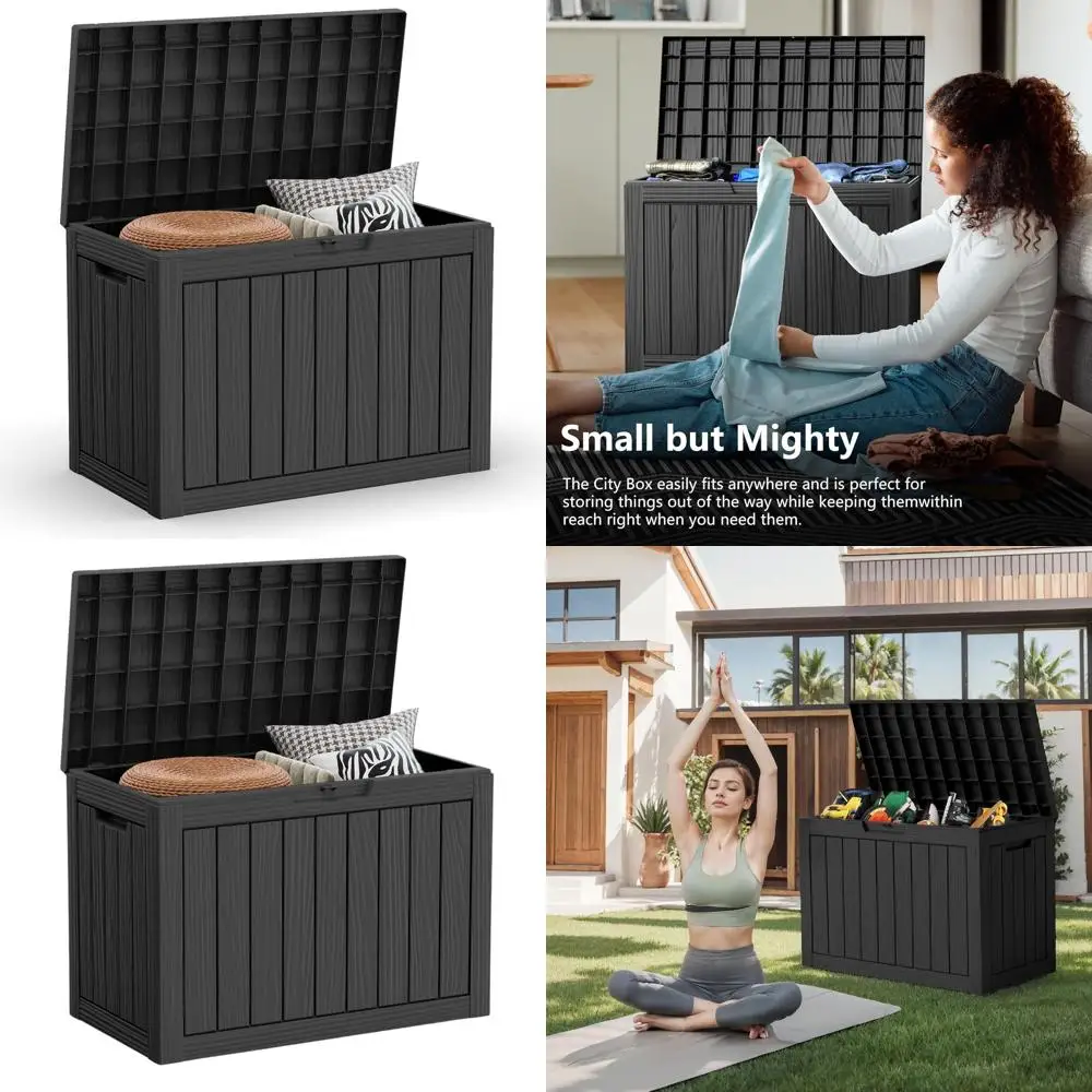 45 Gallon Waterproof Outdoor Storage Box for Patio, Furniture, Cushions, and Pool Gear - Black
45 Gallon Waterproof Outdoor Storage Box for Patio, Furniture, Cushions, and Pool Gear - Black