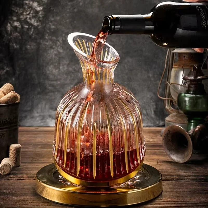 360 Rotating Wine Decanter Tumbler 1500ml Decanter Dispenser Crystal Glass Bottle Wine Aerator Mirror Jug Gift Bar Decoration
360 Rotating Wine Decanter Tumbler 1500ml Decanter Dispenser Crystal Glass Bottle Wine Aerator Mirror Jug Gift Bar Decoration