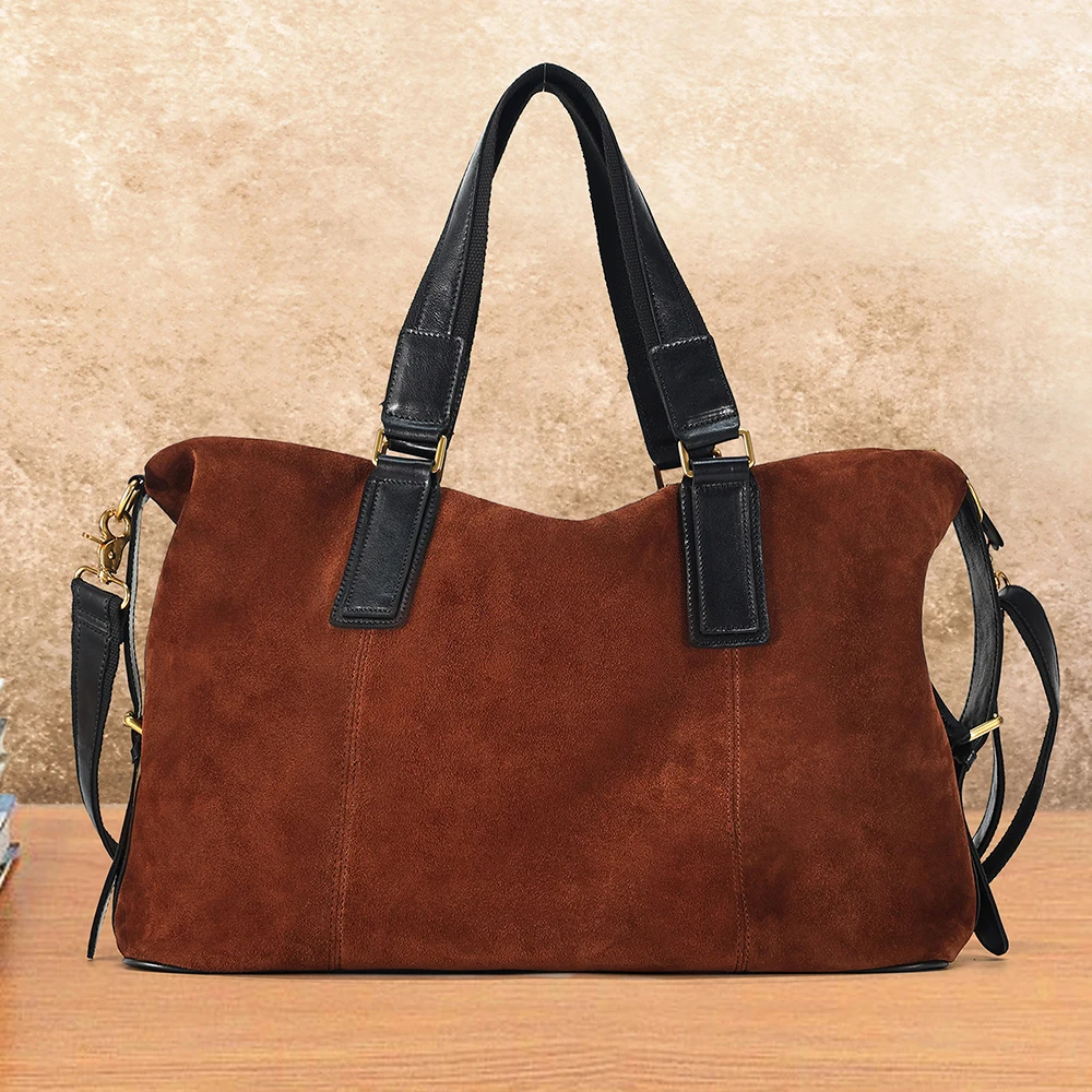 Cowhide Leather Travel Bag Large Capacity Weekender Suede Vintage Duffel Bag Sports Fitness Bags Short-Distance Travel Package
Cowhide Leather Travel Bag Large Capacity Weekender Suede Vintage Duffel Bag Sports Fitness Bags Short-Distance Travel Package
