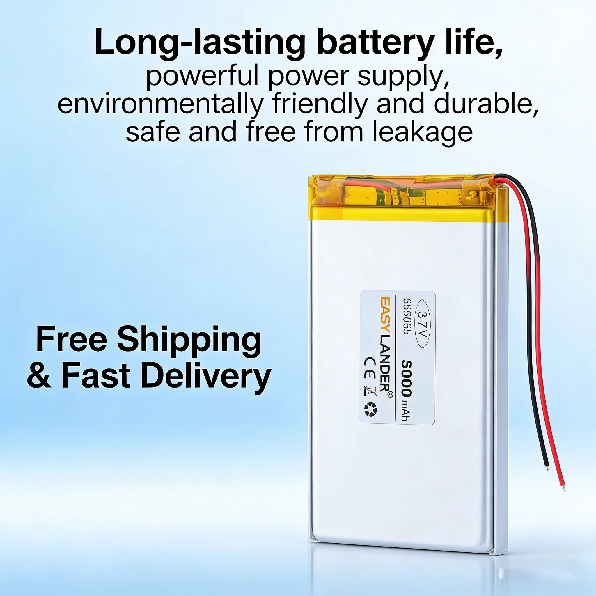 655585 3.7V 3000mAh Lithium Polymer Battery for Tablet PC Smart PAD Replacement Rechargeable Li-ion Battery High Capacity
655585 3.7V 3000mAh Lithium Polymer Battery for Tablet PC Smart PAD Replacement Rechargeable Li-ion Battery High Capacity